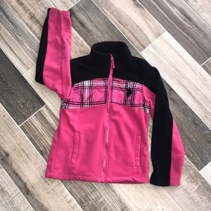 Girls US Polo Assn. 10/12 M pk/blk  w/plaid Fleece